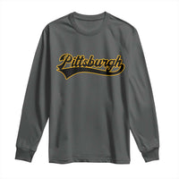 Vintage Pittsburgh Long Sleeve Shirt Varsity Script Retro Sports Jersey Style Baseball Fans
