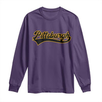 Vintage Pittsburgh Long Sleeve Shirt Varsity Script Retro Sports Jersey Style Baseball Fans