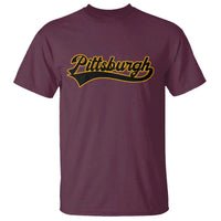 Vintage Pittsburgh T Shirt Varsity Script Retro Sports Jersey Style Baseball Fans