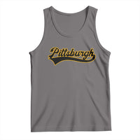 Vintage Pittsburgh Tank Top Varsity Script Retro Sports Jersey Style Baseball Fans