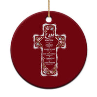 Christian Floral Cross Affirmation Ceramic Ornament Bible Verse Inspirational Faith Girl Christening Floral