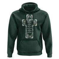 Christian Floral Cross Affirmation Hoodie Bible Verse Inspirational Faith Girl Christening Floral