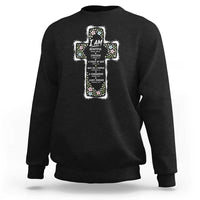 Christian Floral Cross Affirmation Sweatshirt Bible Verse Inspirational Faith Girl Christening Floral