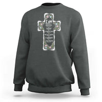 Christian Floral Cross Affirmation Sweatshirt Bible Verse Inspirational Faith Girl Christening Floral