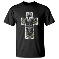 Christian Floral Cross Affirmation T Shirt Bible Verse Inspirational Faith Girl Christening Floral