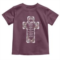 Christian Floral Cross Affirmation Toddler T Shirt Bible Verse Inspirational Faith Girl Christening Floral