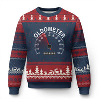 Funny 50th Birthday Ugly Christmas Sweater Oldometer Odometer 50 Year Old Joke
