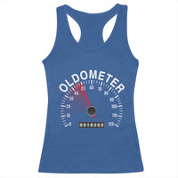 Funny 50th Birthday Racerback Tank Top Oldometer Odometer 50 Year Old Joke