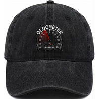 Funny 50th Birthday Washed Cotton Baseball Cap Oldometer Odometer 50 Year Old Joke