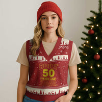 Funny 50th Birthday V-Neck Knit Sweater Vest Galaxy Built 50 Years Ago Parts Original