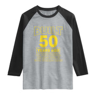 Funny 50th Birthday Raglan Shirt Galaxy Built 50 Years Ago Parts Original
