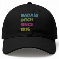 Funny 50th Birthday Baseball Cap Retro Vintage Badass Bih Since 1976
