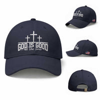 God Is Good Baseball Cap Jesus Cross Minimal Religious Faith Bible Verse Inspirational