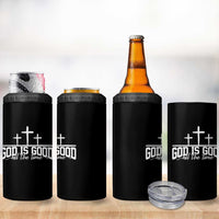 God Is Good 4 in 1 Can Cooler Tumbler Jesus Cross Minimal Religious Faith Bible Verse Inspirational
