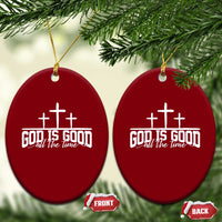 God Is Good Ceramic Ornament Jesus Cross Minimal Religious Faith Bible Verse Inspirational