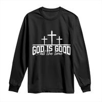 God Is Good Long Sleeve Shirt Jesus Cross Minimal Religious Faith Bible Verse Inspirational