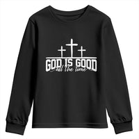 God Is Good Youth Sweatshirt Jesus Cross Minimal Religious Faith Bible Verse Inspirational