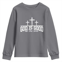 God Is Good Youth Sweatshirt Jesus Cross Minimal Religious Faith Bible Verse Inspirational