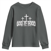 God Is Good Youth Sweatshirt Jesus Cross Minimal Religious Faith Bible Verse Inspirational