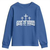 God Is Good Youth Sweatshirt Jesus Cross Minimal Religious Faith Bible Verse Inspirational