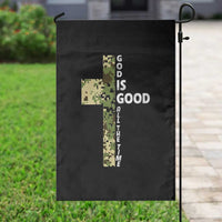 God Is Good Garden Flag Camo Cross Religious Jesus Faith Bible Verse Inspirational