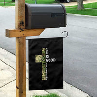 God Is Good Garden Flag Camo Cross Religious Jesus Faith Bible Verse Inspirational
