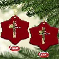 God Is Good Ceramic Ornament Camo Cross Religious Jesus Faith Bible Verse Inspirational