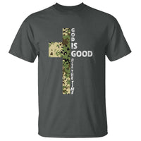 God Is Good T Shirt Camo Cross Religious Jesus Faith Bible Verse Inspirational