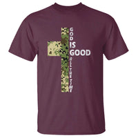 God Is Good T Shirt Camo Cross Religious Jesus Faith Bible Verse Inspirational