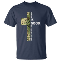 God Is Good T Shirt Camo Cross Religious Jesus Faith Bible Verse Inspirational