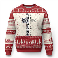 Son Of God Jesus Ugly Christmas Sweater Camo Christ Cross Christian 9 John 3 16