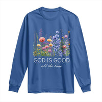 God Is Good Long Sleeve Shirt Wildflower Christian Jesus Graphic Religious Bible Verse