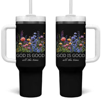 God Is Good Tumbler With Handle Wildflower Christian Jesus Graphic Religious Bible Verse