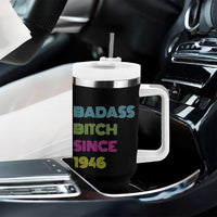 Funny 80th Birthday Tumbler With Handle Retro Vintage Badass Bih Since 1946