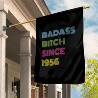 Funny 70th Birthday Garden Flag Retro Vintage Badass Bih Since 1956