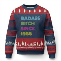 Funny 60th Birthday Ugly Christmas Sweater Retro Vintage Badass Bih Since 1966