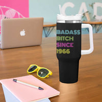 Funny 60th Birthday Tumbler With Handle Retro Vintage Badass Bih Since 1966