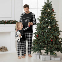 Funny 80th Birthday Plaid Pajama Set Badass Bih Since 1946