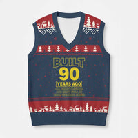 Funny 90th Birthday V-Neck Knit Sweater Vest Galaxy Built 90 Years Ago Parts Original