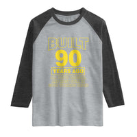 Funny 90th Birthday Raglan Shirt Galaxy Built 90 Years Ago Parts Original