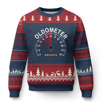 Funny 60th Birthday Ugly Christmas Sweater Oldometer Odometer 60 Year Old Joke