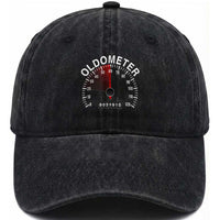 Funny 60th Birthday Washed Cotton Baseball Cap Oldometer Odometer 60 Year Old Joke