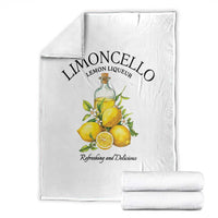 Vintage Limoncello Lemon Liqueur Throw Blanket Italian Summer Letter Fruit Printed Graphic