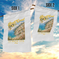 Amalfi Coast La Dolce Vita Italy Garden Flag Vintage Summer Amalfi Coast