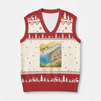 Amalfi Coast La Dolce Vita Italy V-Neck Knit Sweater Vest Vintage Summer Amalfi Coast