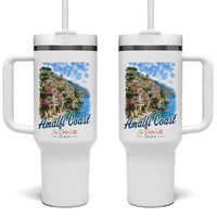 Amalfi Coast Tumbler With Handle La Dolce Vita Italy Coastal Village Vintage Mediterranean Paradise