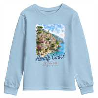 Amalfi Coast Youth Sweatshirt La Dolce Vita Italy Coastal Village Vintage Mediterranean Paradise