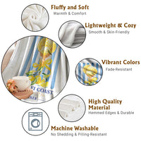 Amalfi Coast Italy Lemon Gelato Throw Blanket La Dolce Vita Citrus Summer Travel Vintage Coastal