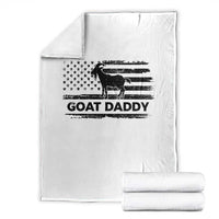 Goat Daddy Throw Blanket Funny Fathers Day Presents For Goat Dad US Flag