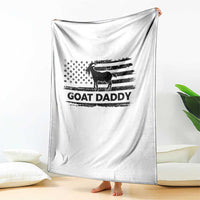 Goat Daddy Throw Blanket Funny Fathers Day Presents For Goat Dad US Flag